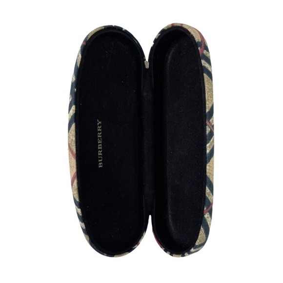 Burberry Sunglasses Eye Glasses Clam Shell Hard Case Nova Check Made in Italy - Picture 9 of 15